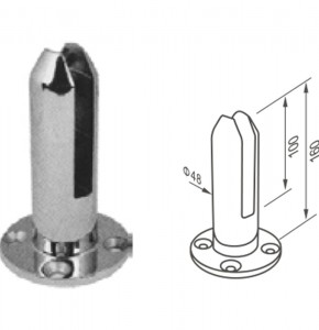 עמודון גובה 160mm נירוסטה 316